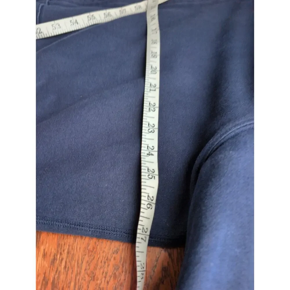 Eddie Bauer Mens Zip Sweatshirt Tall XXL Blue Thermal Lined Heavyweight Hood